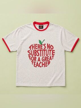 Vintage Signal Sport Ringer T Shirt Large Great Teacher Apple Graphic Tee